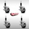 Service Caster 3'' SS Black Poly Swivel 1-1/8'' Expanding Stem Caster Set with Brake, 4PK SCC-SSEX20S314-PPUB-BLK-TLB-118-4 - alternate 3